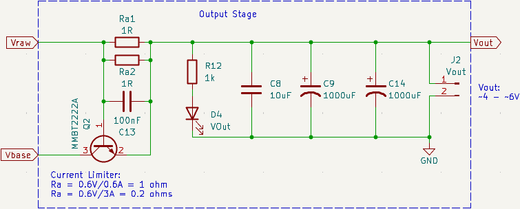 Current Limiter and Output Schematic